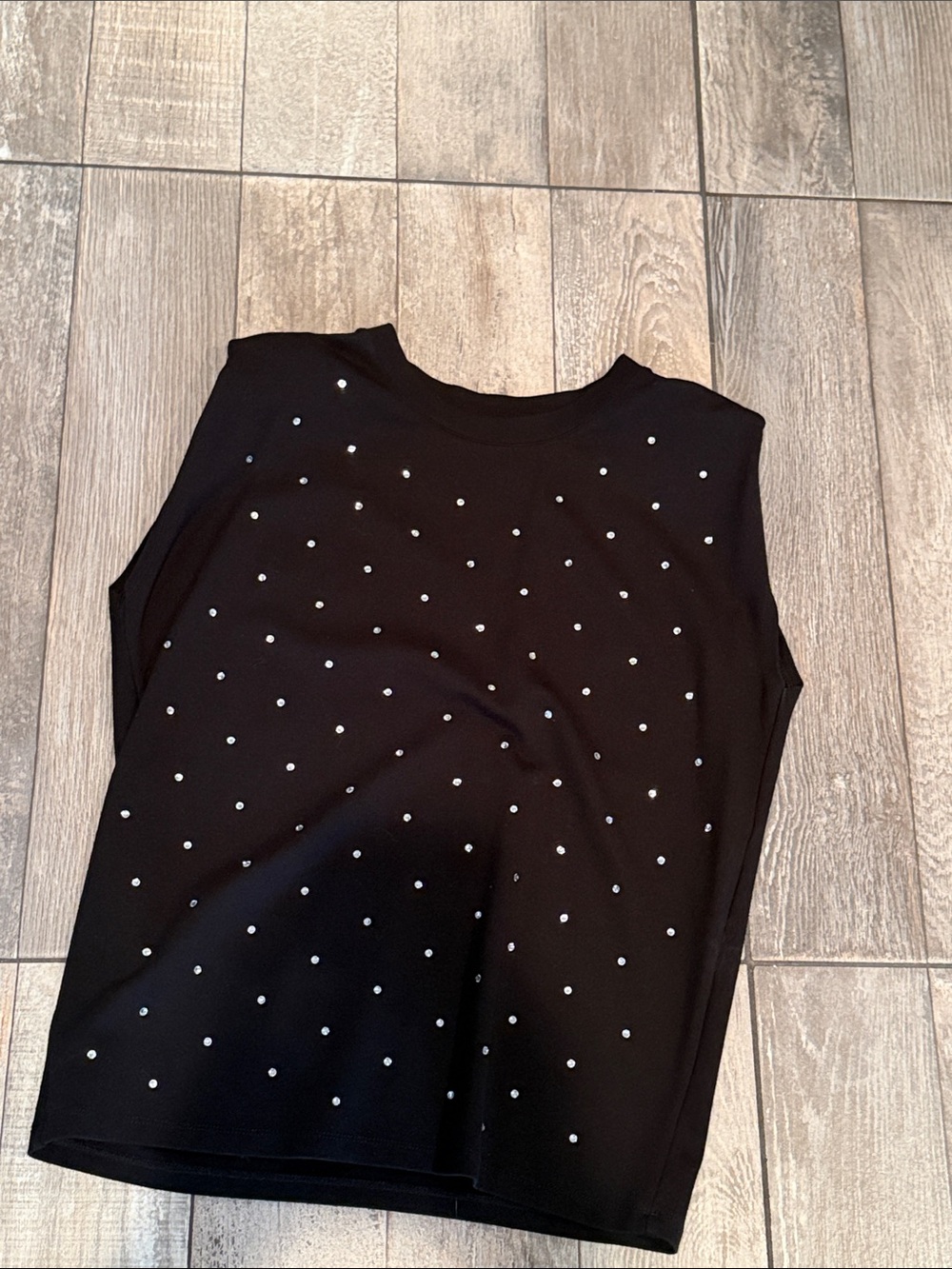 Kenneth Cole Reaction Black Sleeveless Tank with Silver Studs